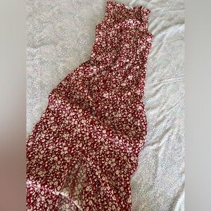 Reformation Red Floral Sleeveless Dress Size 2